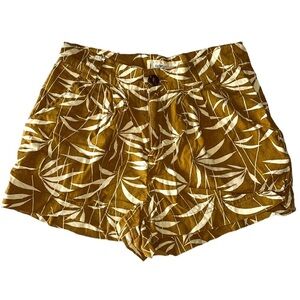 I LOVE H81 Los Angeles brown/cream bamboo design linen shorts in women’s size 25